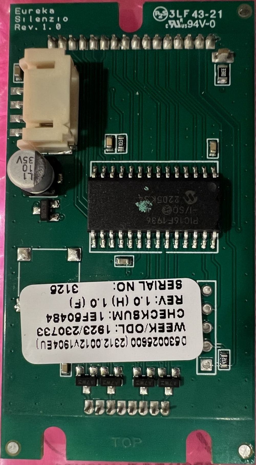 Back of the spare part PCB